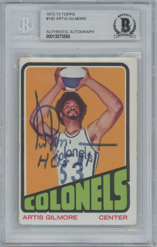 1972-73 Topps #180 Artis Gilmore Rookie Card Auto - Beckett Authentic