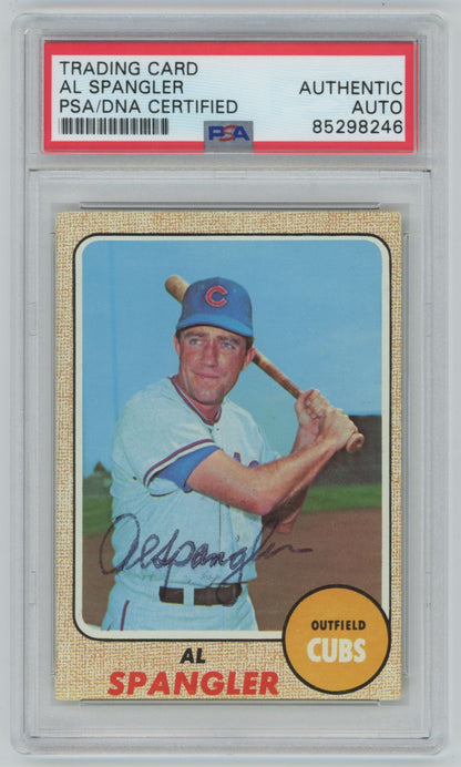 1968 Topps Al Spangler Auto - PSA/DNA Authentic (8246)