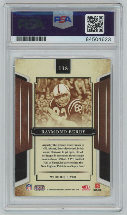 2008 Donruss Sports Legends Raymond Berry Auto - PSA/DNA