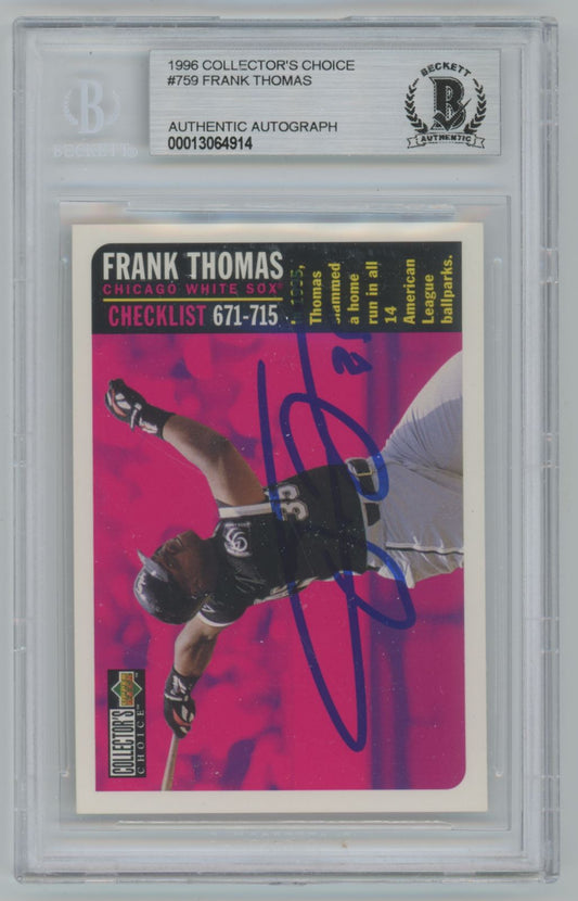 1996 Collector's Choice Frank Thomas Auto - Beckett Authentic