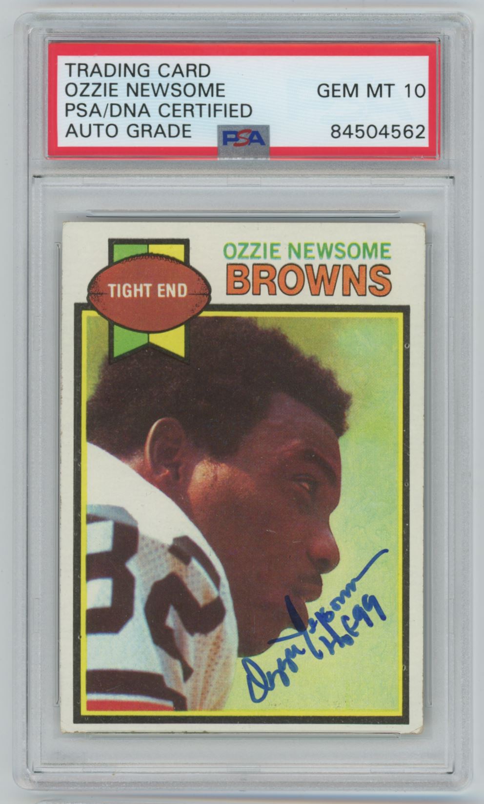 1979 Topps Ozzie Newsome Rookie Card Auto - PSA/DNA