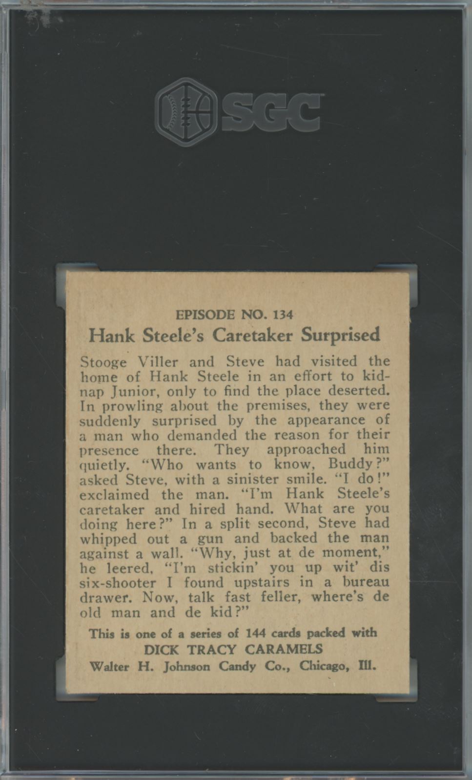 1930's Johnson Candy Co. Hank Steele's Caretaker Surprised #134 Dick Tracy - SGC 6