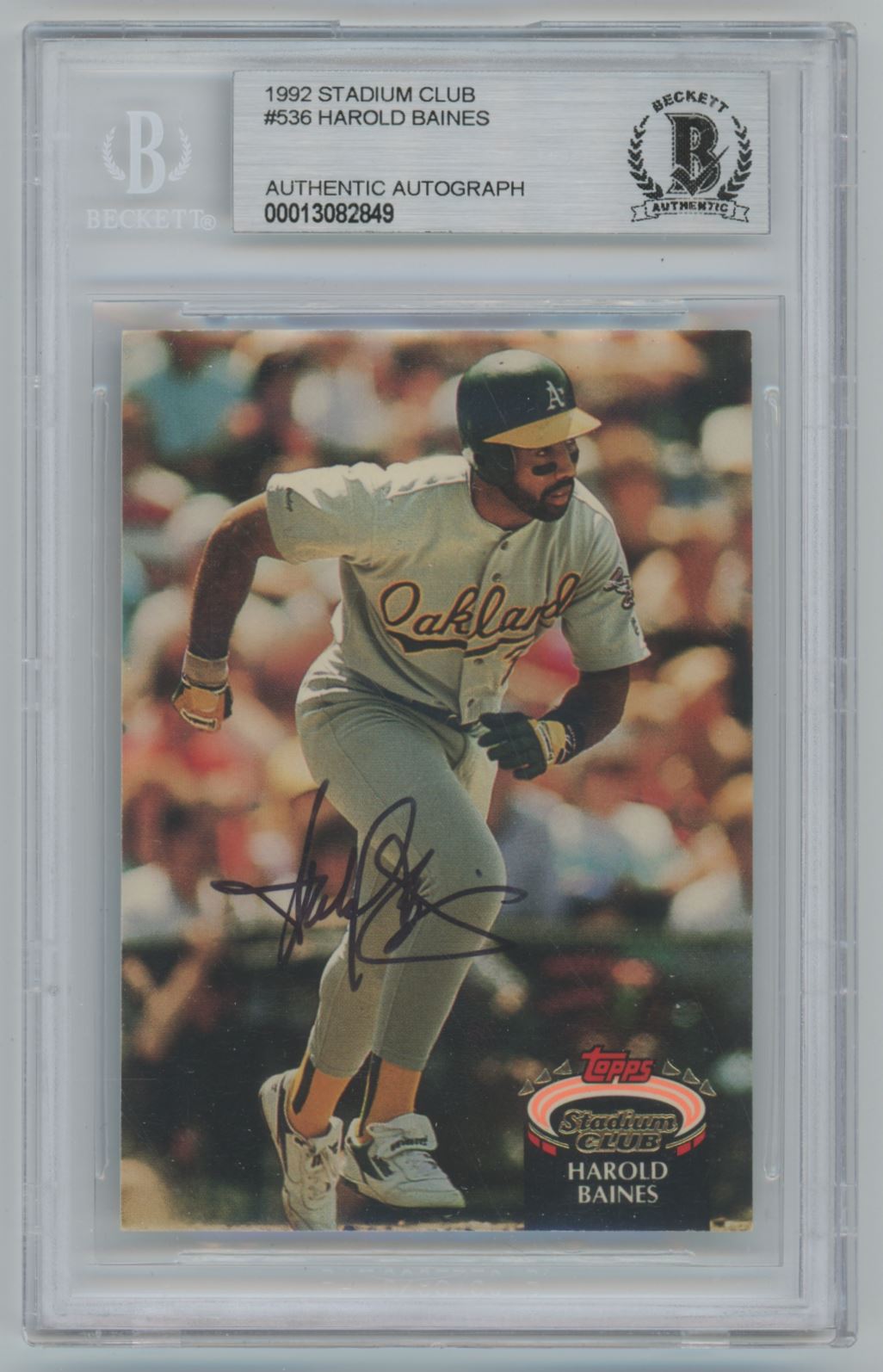 1992 Stadium Club Harold Baines Auto - Beckett Authentic