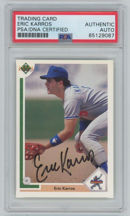 1991 Upper Deck Eric Karros Rookie Card Auto - PSA/DNA