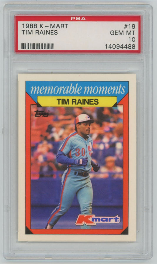 1988 K-Mart Tim Raines #19 - PSA 10