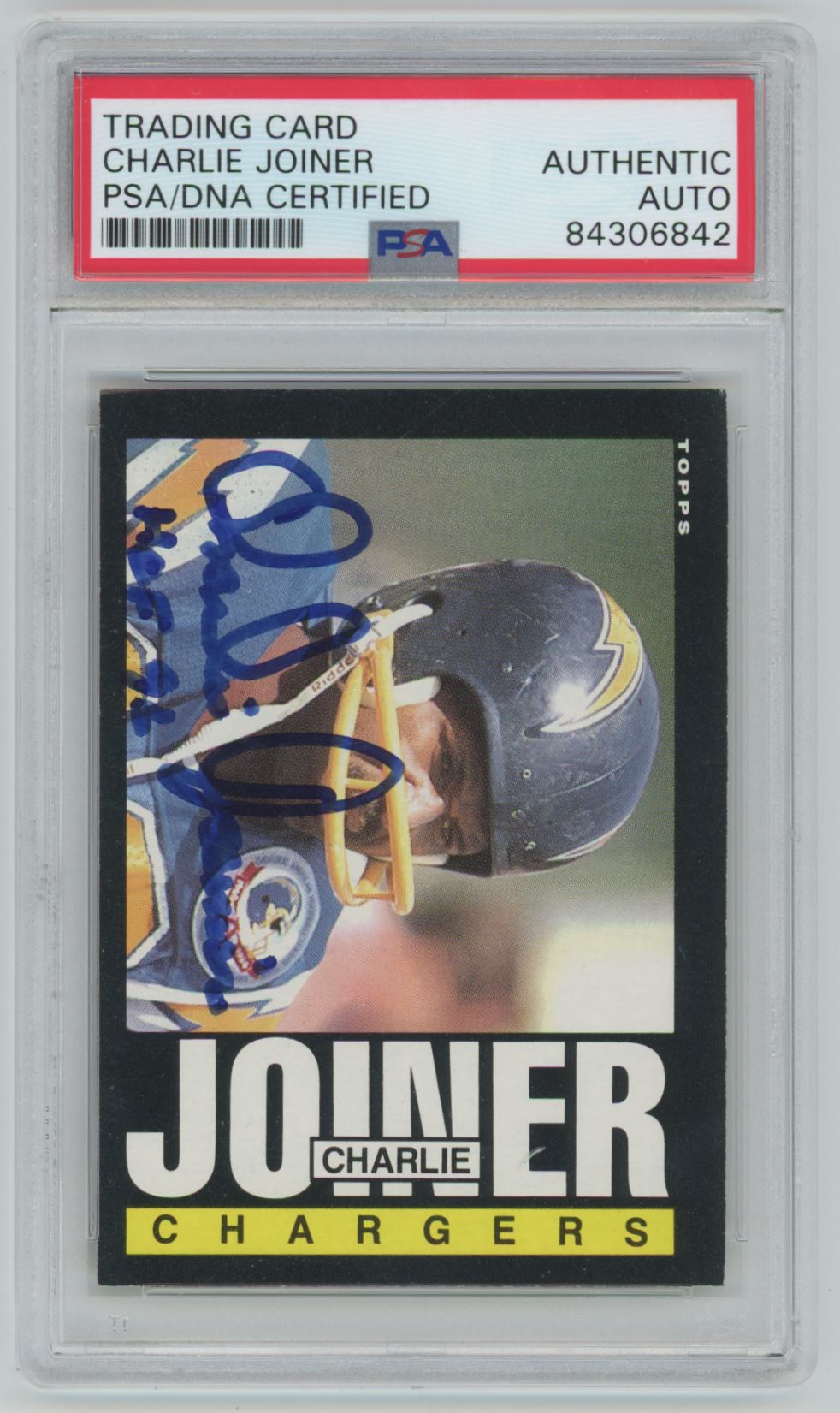 1985 Topps Charlie Joiner Auto - PSA/DNA