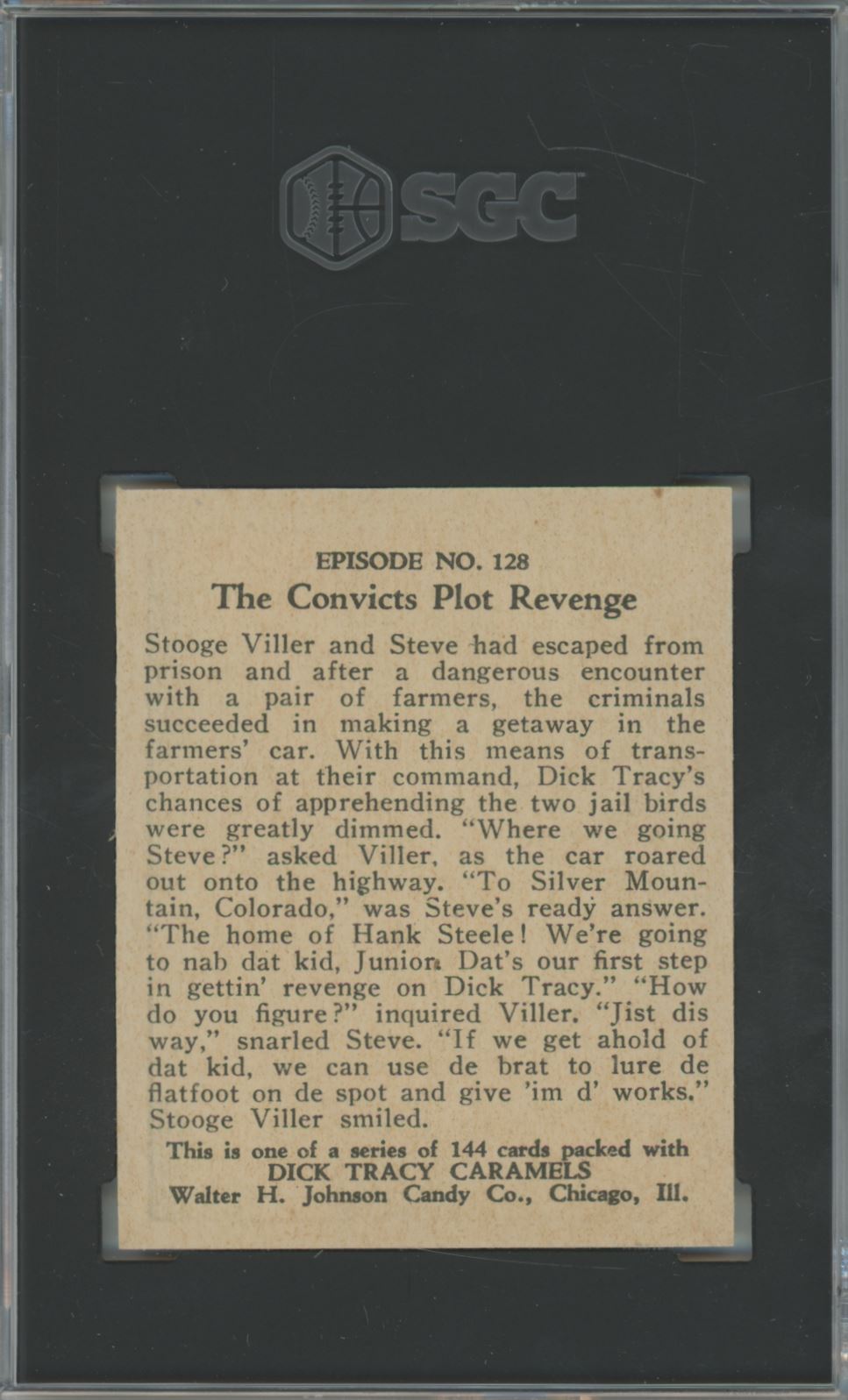 1930's Johnson Candy Co. The Convicts Plot Revenge #128 Dick Tracy - SGC 7