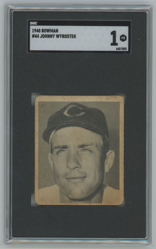 1948 Bowman Johnny Wyrostek #44 - SGC 1