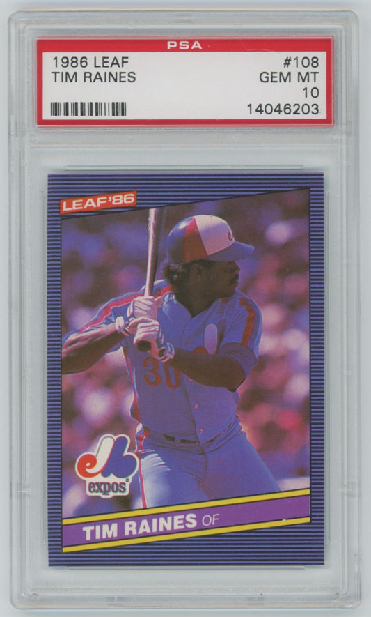 1986 Tim Raines #108 - PSA 10