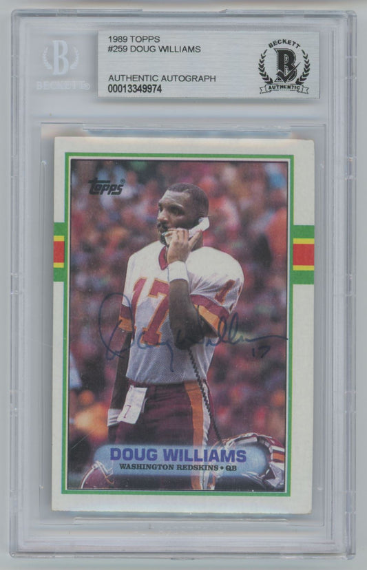 1989 Topps Doug Williams #259 Auto - Beckett Authentic