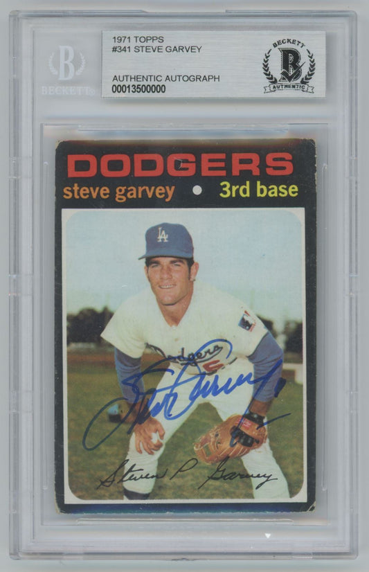 1971 Topps Steve Garvey #341 Auto - Beckett Authentic (0000)