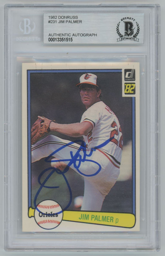 1982 Donruss Jim Palmer #231 Auto - Beckett Authentic