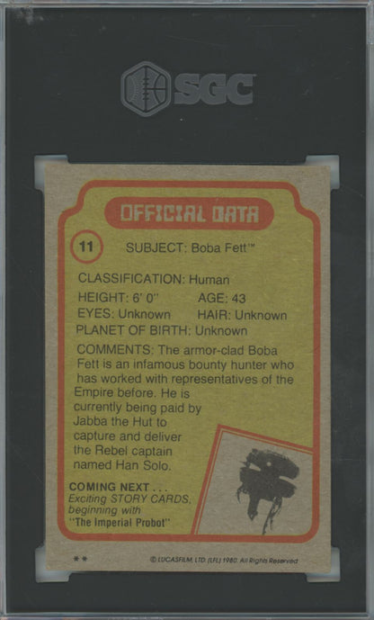 1980 Topps Star Wars Boba Fett #11 The Empire Strikes Back - SGC 6