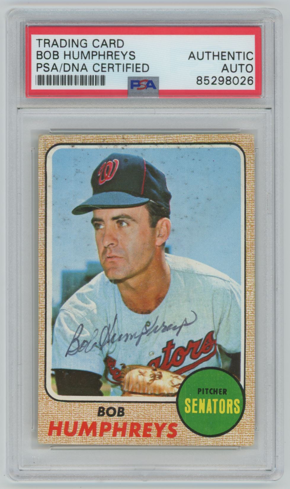 1968 Topps Bob Humphreys Auto - PSA/DNA Authentic (8026)