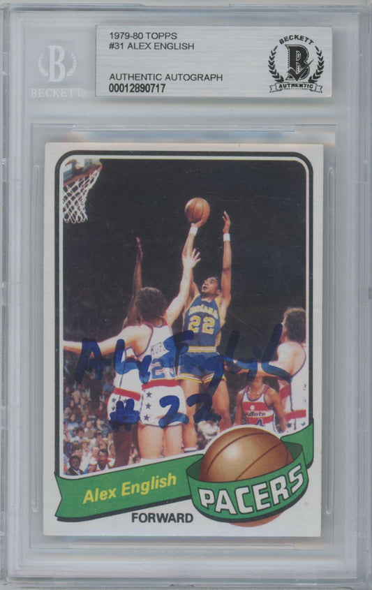 1979-80 Topps #31 Alex English Rookie Card Auto - Beckett Authentic