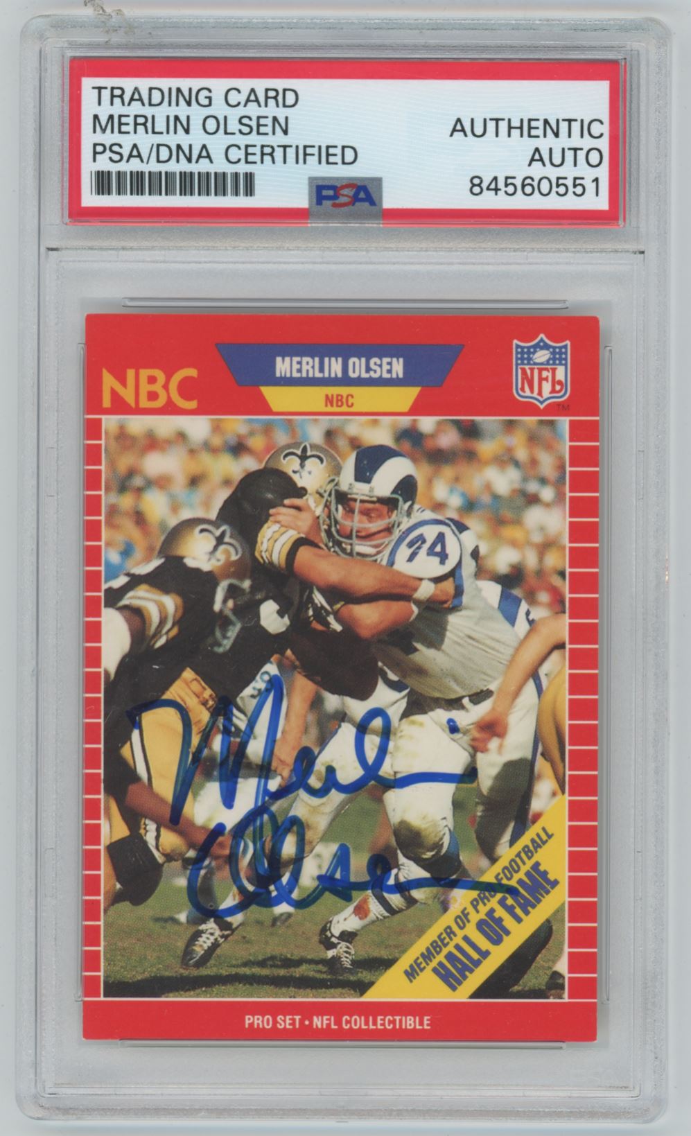 1989 Pro Set Merlin Olsen Auto - PSA/DNA