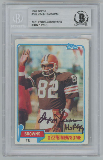 1981 Topps #435 Ozzie Newsome Auto - Beckett Authentic