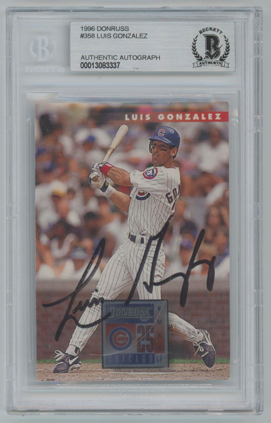 1996 Donruss Luis Gonzalez #358 Auto - Beckett Authentic