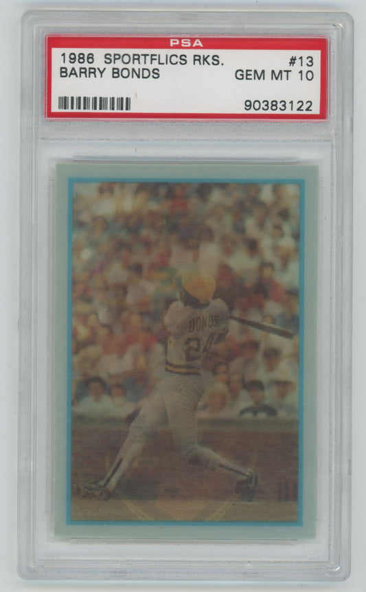 1986 Sportflics Rookies Barry Bonds #13 - PSA 10