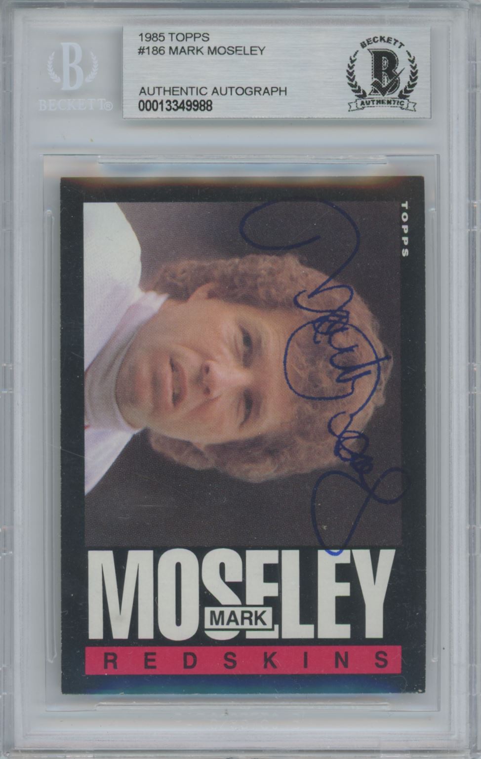 1985 Topps #186 Mark Moseley Auto - Beckett Authentic (9988)