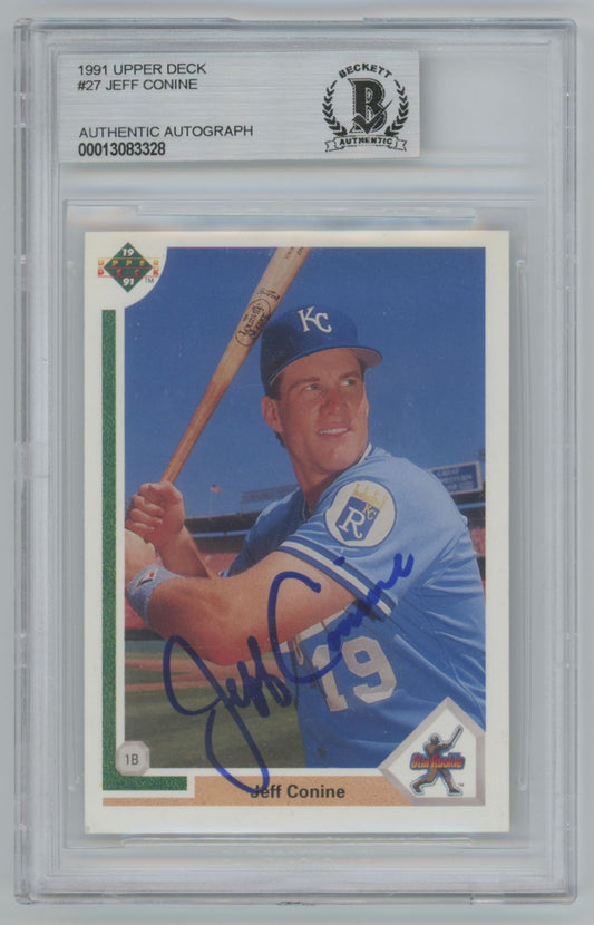 1991 Upper Deck Jeff Conine Rookie Card Auto - Beckett Authentic