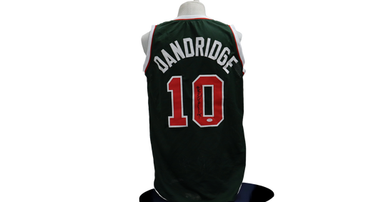 BOB DANDRIDGE CUSTOM AUTOGRAPHED GREEN JERSEY (PSA)