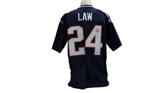 TY LAW CUSTOM AUTOGRAPHED BLUE JERSEY (BECKETT)