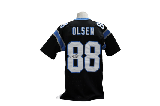 GREG OLSEN CUSTOM AUTOGRAPHED BLACK JERSEY (BECKETT)