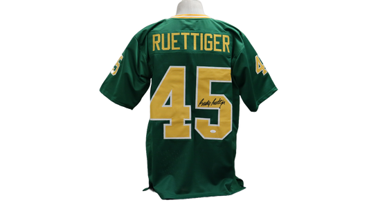 RUDY RUETTIGER CUSTOM AUTOGRAPHED GREEN JERSEY (JSA)