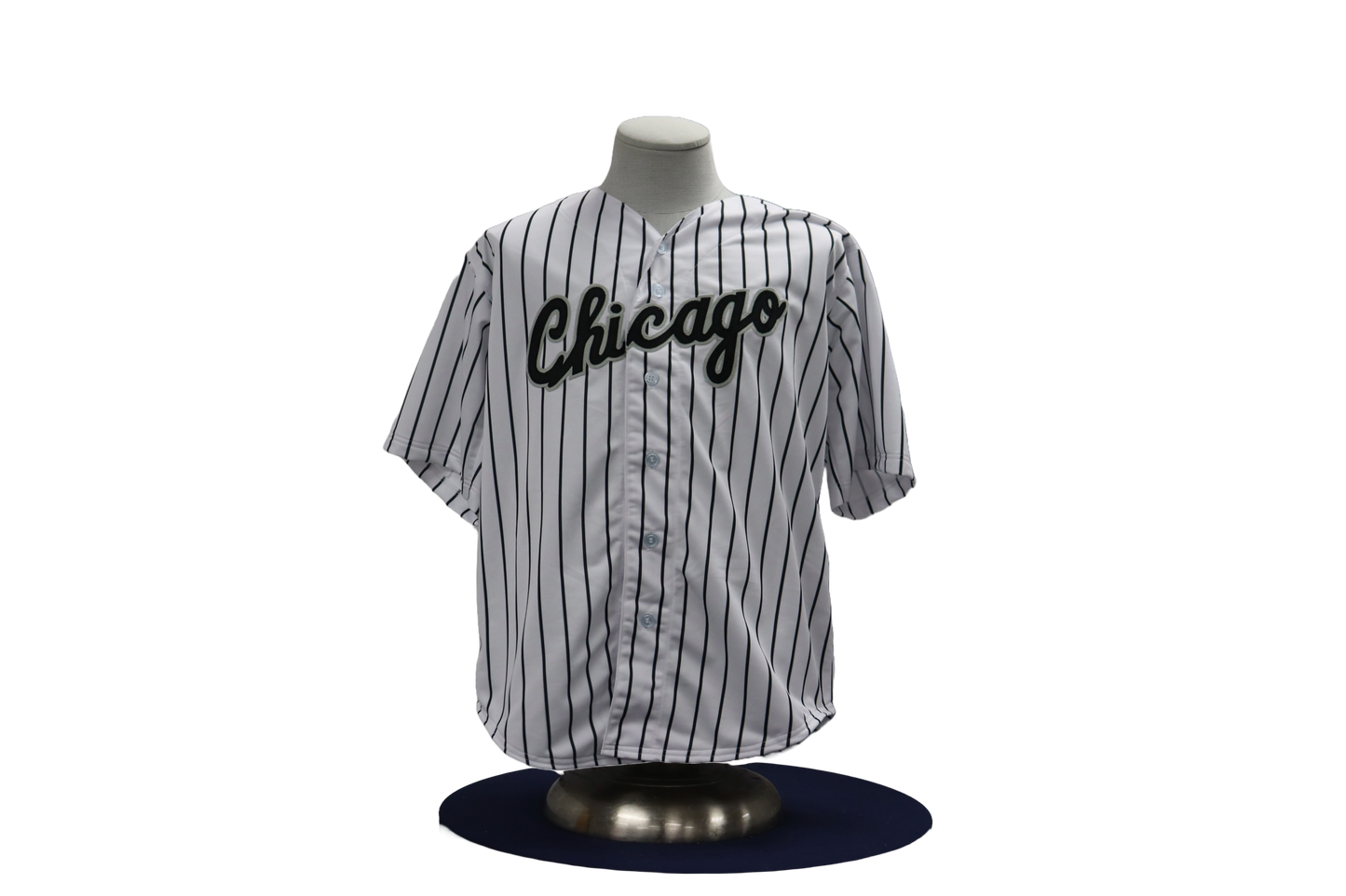 FRANK THOMAS CUSTOM AUTOGRAPHED WHITE PINSTRIPE JERSEY (JSA)