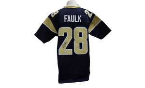MARSHALL FAULK CUSTOM AUTOGRAPHED BLUE JERSEY (BECKETT)