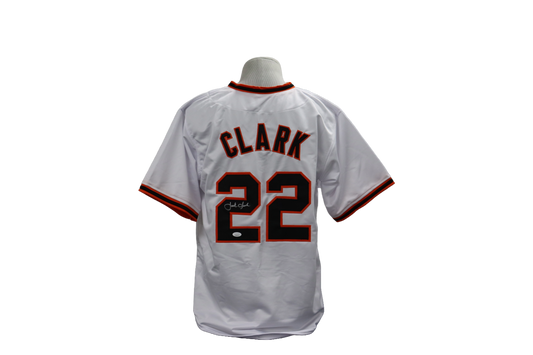 JACK CLARK CUSTOM AUTOGRAPHED WHITE JERSEY (JSA)