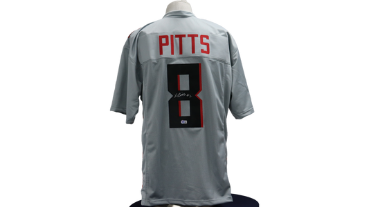 KYLE PITTS CUSTOM AUTOGRAPHED GRAY JERSEY (BECKETT)