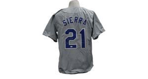 RUBEN SIERRA CUSTOM AUTOGRAPHED GRAY JERSEY (JSA)