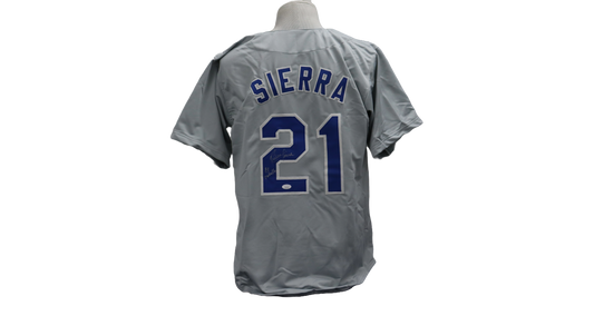 RUBEN SIERRA CUSTOM AUTOGRAPHED GRAY JERSEY (JSA)