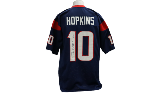 DEANDRE HOPKINS CUSTOM AUTOGRAPHED BLUE JERSEY (JSA)