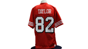 JOHN TAYLOR CUSTOM AUTOGRAPHED RETRO 1990'S STYLE RED JERSEY (JSA)