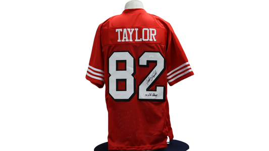 JOHN TAYLOR CUSTOM AUTOGRAPHED RETRO 1990'S STYLE RED JERSEY (JSA)