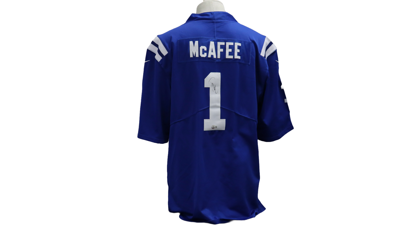 PAT McAFEE CUSTOM AUTOGRAPHED BLUE JERSEY (BECKETT)