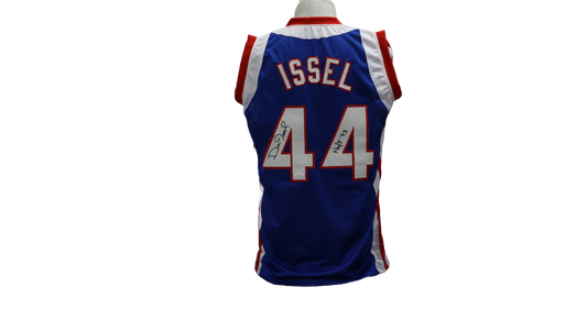 DAN ISSEL CUSTOM AUTOGRAPHED BLUE JERSEY (JSA)