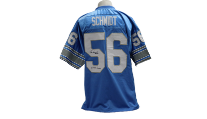 JOE SCHMIDT CUSTOM AUTOGRAPHED BLUE JERSEY