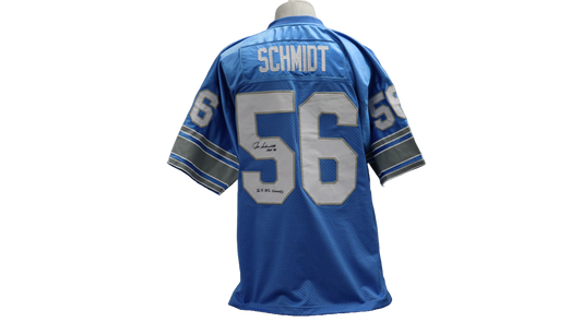 JOE SCHMIDT CUSTOM AUTOGRAPHED BLUE JERSEY