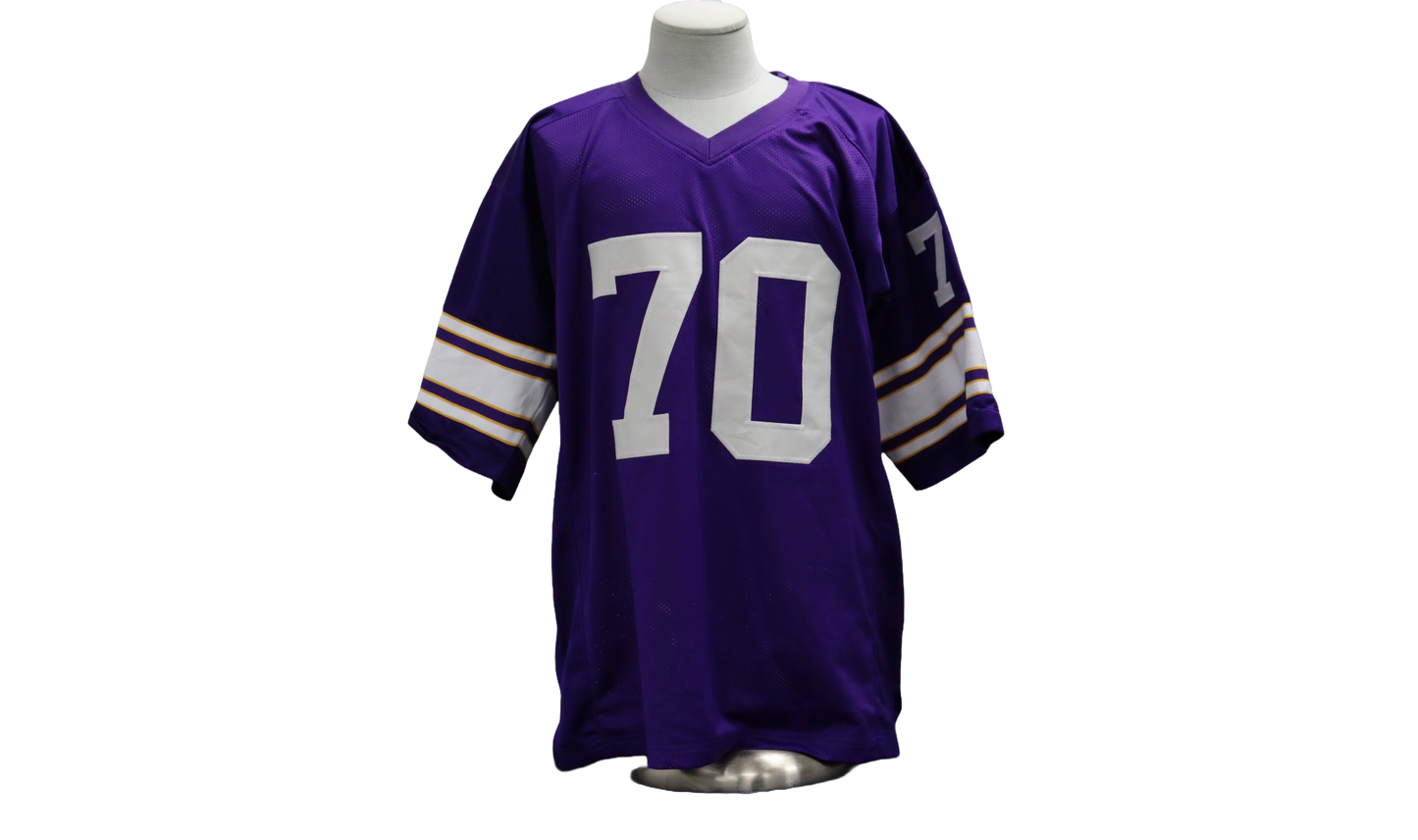 JIM MARSHALL CUSTOM AUTOGRAPHED PURPLE JERSEY