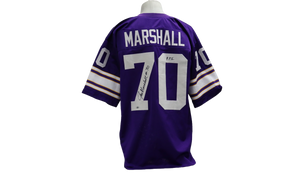 JIM MARSHALL CUSTOM AUTOGRAPHED PURPLE JERSEY