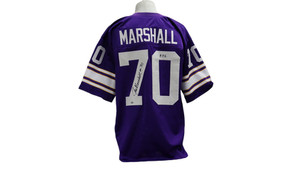 JIM MARSHALL CUSTOM AUTOGRAPHED PURPLE JERSEY