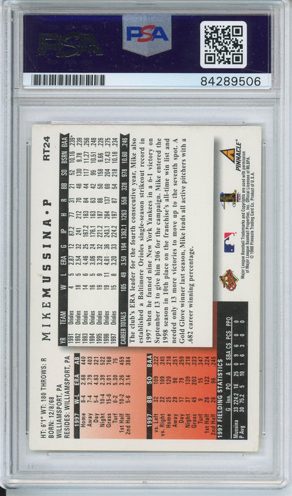 1998 SCORE MIKE MUSSINA #RT24 HOF AUTOGRAPH PSA/DNA