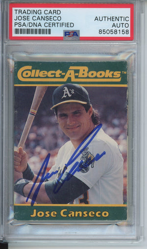 COLLECT-A-BOOKS JOSE CANSECO #25 AUTOGRAPH PSA/DNA