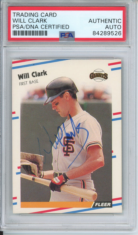 1988 FLEER WILL CLARK #78 GIANTS ROOKIE CARD HOF AUTOGRAPH PSA/DNA