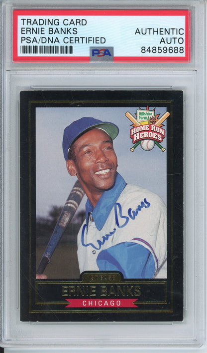 1999 HILLSHIRE FARMS ERNIE BANKS #1 HOF AUTOGRAPH PSA/DNA