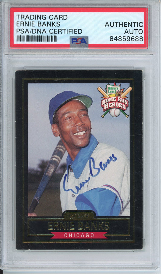 1999 HILLSHIRE FARMS ERNIE BANKS #1 HOF AUTOGRAPH PSA/DNA